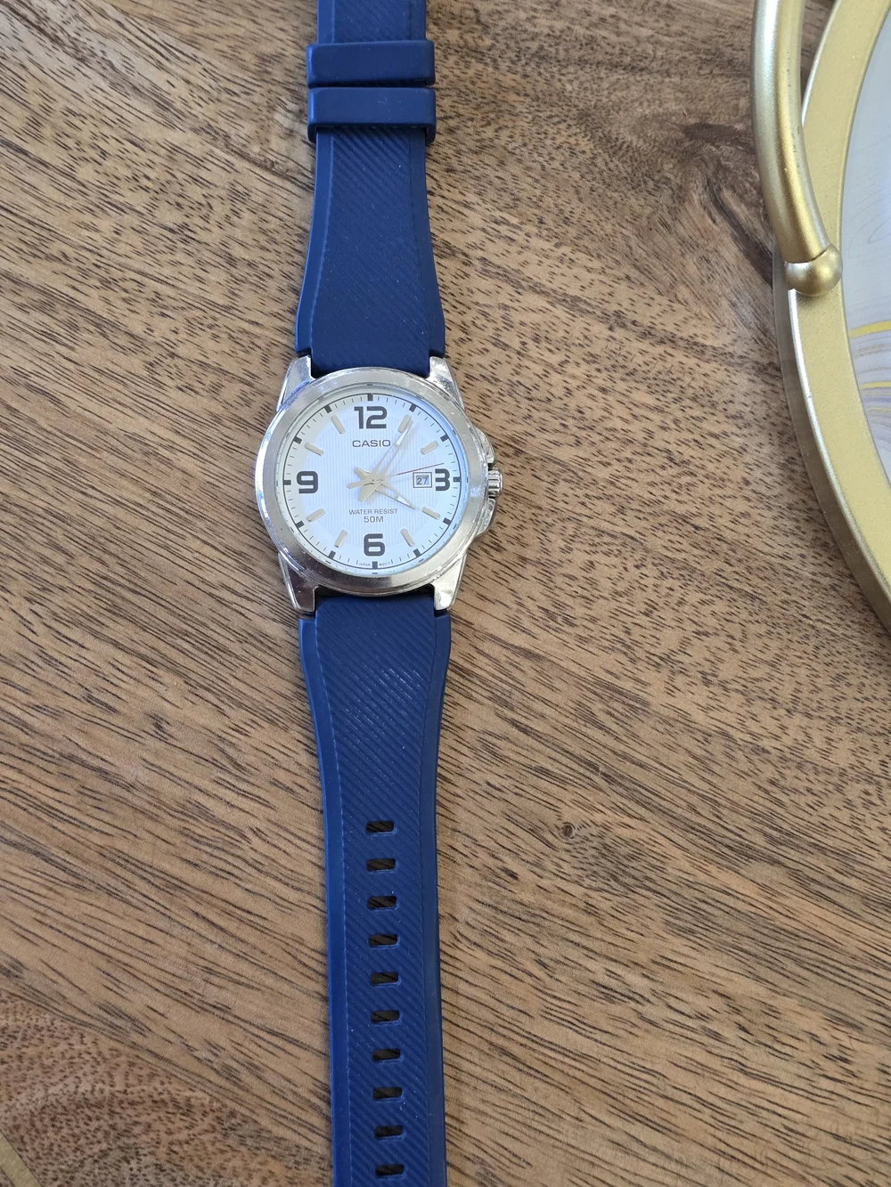 Casio Men’s Blue Strap Analog Watch - White Dial